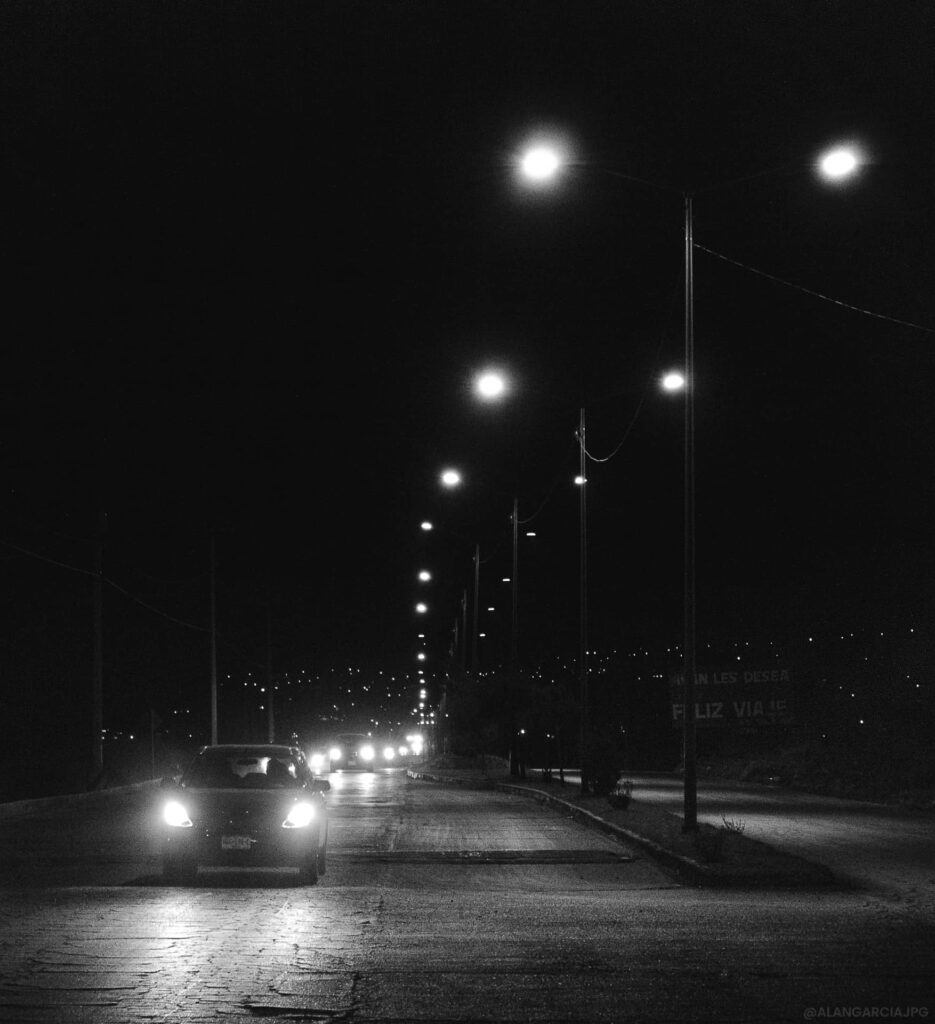 Noche en carretera de Apan, Hgo.
