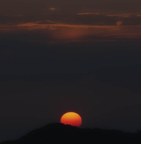 Puesta de sol en la playa.