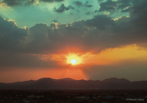 Atardecer visto desde Apan, Hidalgo, México.